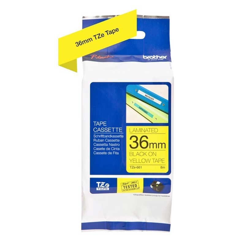 Brother TZE661 P-Touch schwarz auf gelb 36mm