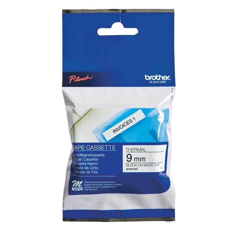 Brother M-K221 P-Touch M-Schriftband schwarz auf weiß
