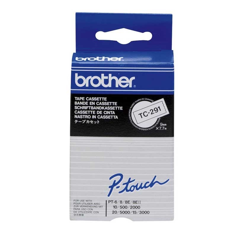 Brother TC-291 P-Touch schwarz auf weiss 9mm