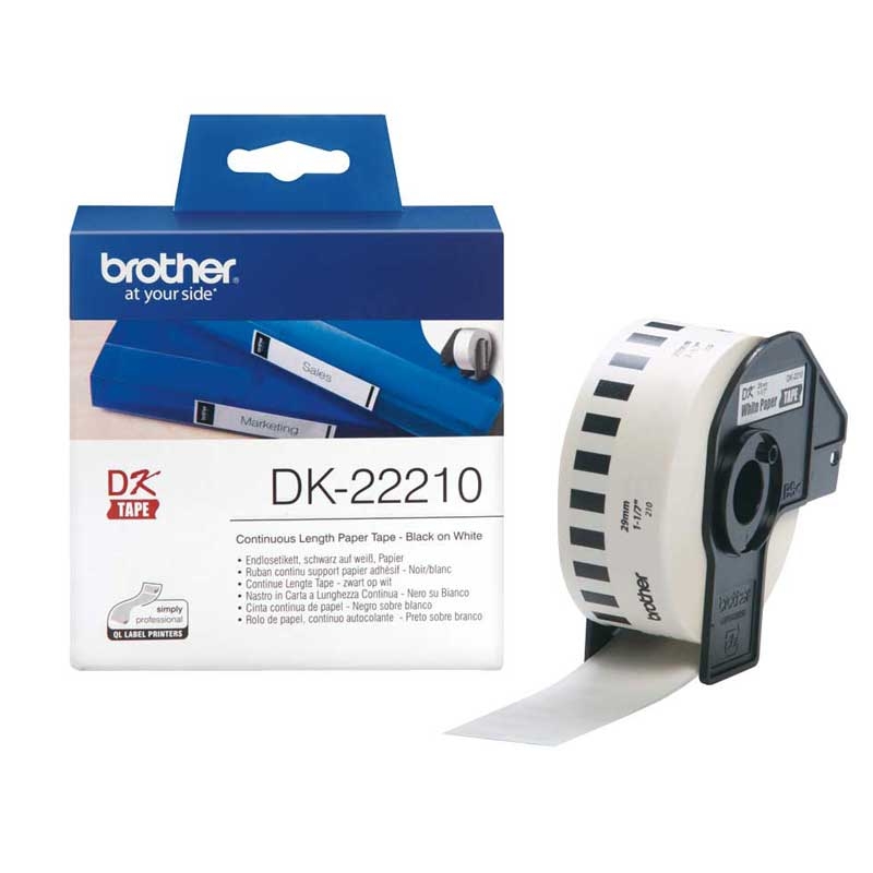 Brother DK22210 P-Touch continue length Papier 29mm x 30.48m