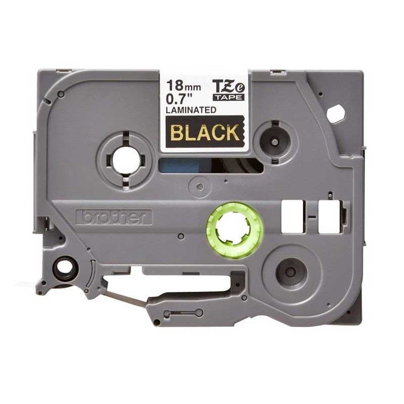 Brother TZE-344 P-Touch gold auf schwarz 18mm