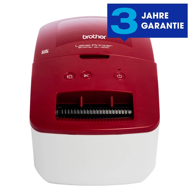 Brother QL-600R USB-Etikettendrucker rot