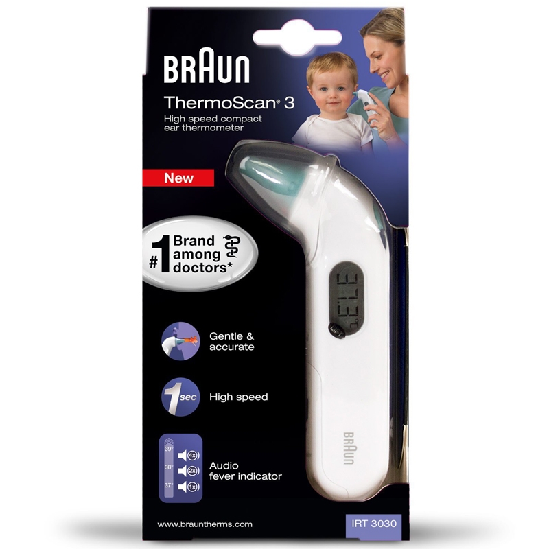 Braun IRT3030 ThermoScan 3 Infrarot Ohrthermometer