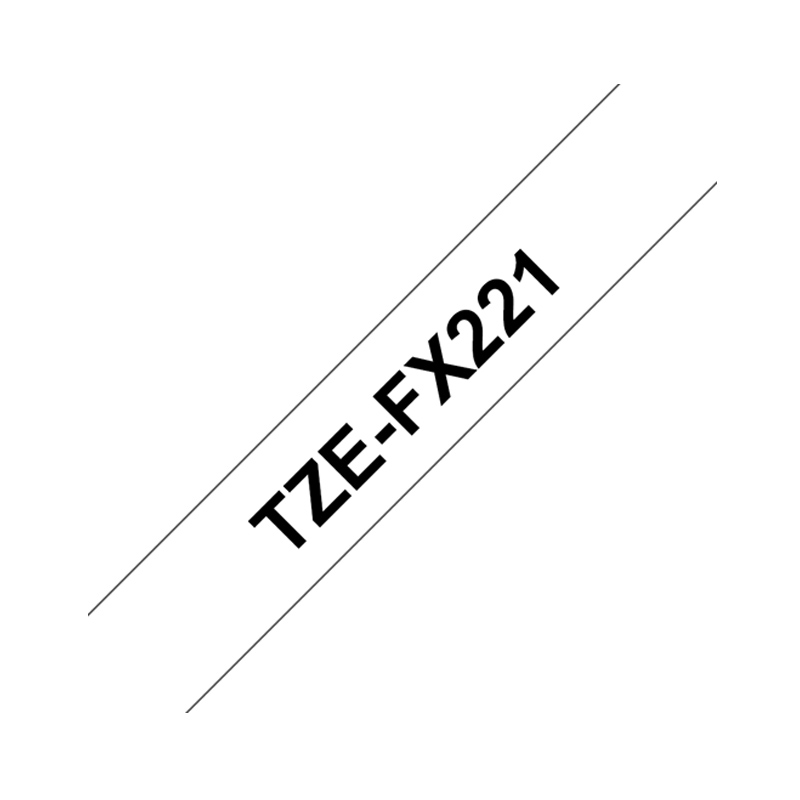Brother TZE-FX221 schwarz auf weiss 9mm Flexitape