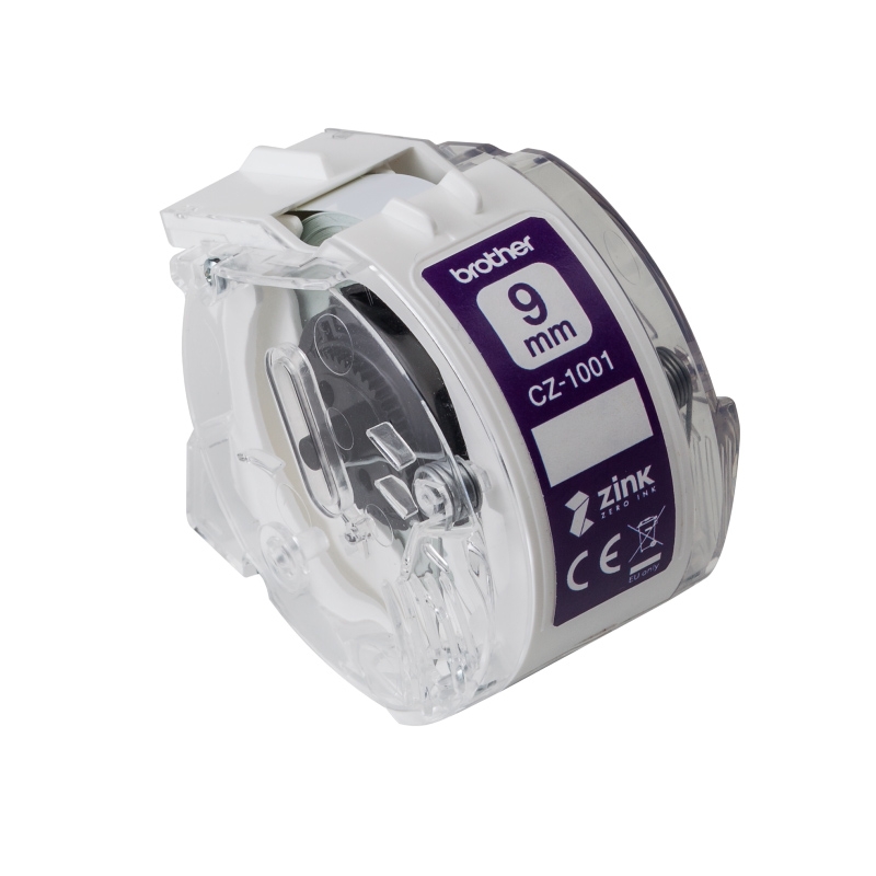 Brother CZ-1001 Etiketten Rolle 9mm violett auf weiß