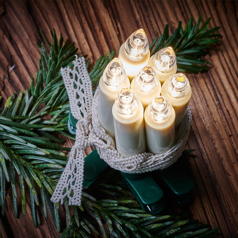 Krinner Lumix SuperLight Flame 6er Erweiterungs-Set Kabellose Christbaumkerzen Elfenbein
