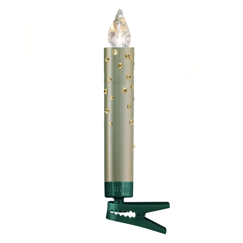 Krinner Lumix Crystal 10er Basis-Set Kabellose Christbaumkerzen Champagner