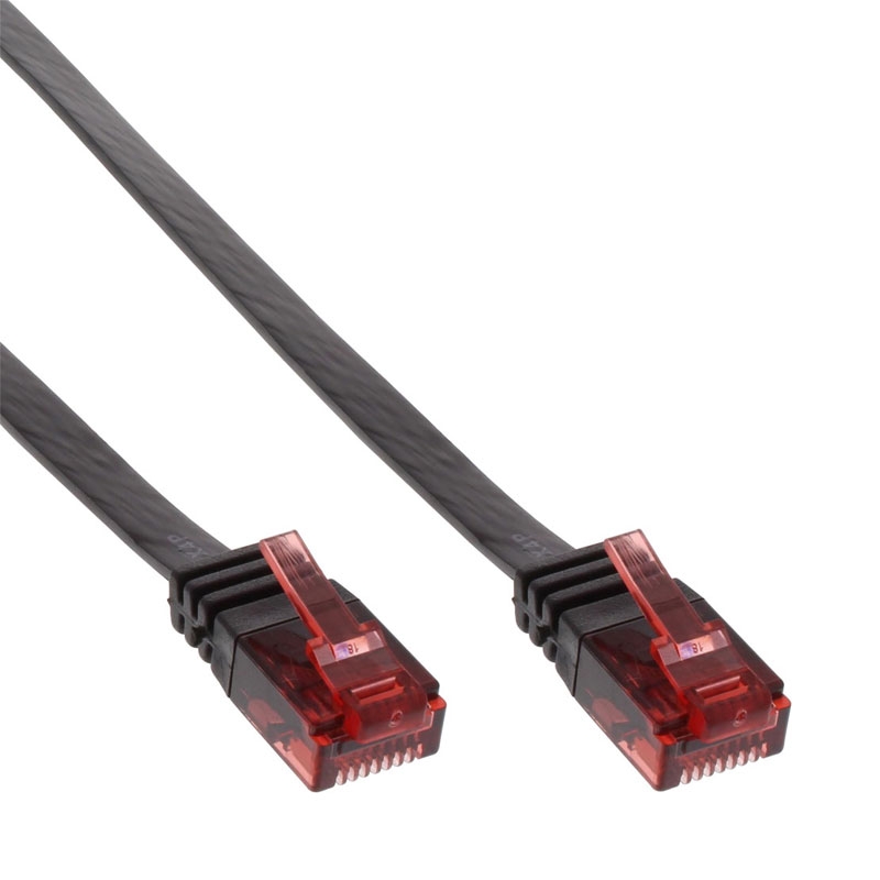 InLine Patchkabel flach schwarz 0,5m