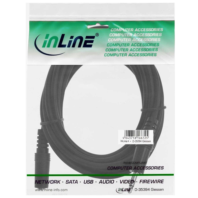 KlinkeVerlängerung 3,5mm Stecker/Buchse, Stereo 5m