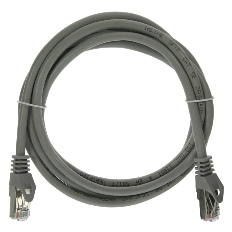 InLine Patchkabel S-F/UTP Cat.5e 1m grau