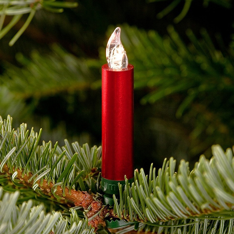 Krinner Lumix Premium mini 6er Erweiterungs-Set kabellose Christbaumkerzen rot