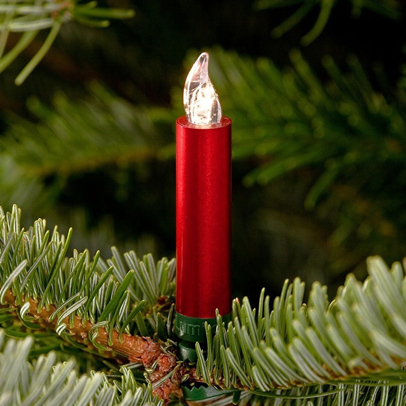 Krinner Lumix Premium mini 12er Basis-Set kabellose Christbaumkerzen rot