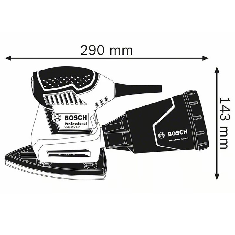 Bosch Professional Schwingschleifer GSS 160-1 A Multi (180 Watt, 1,6 mm)