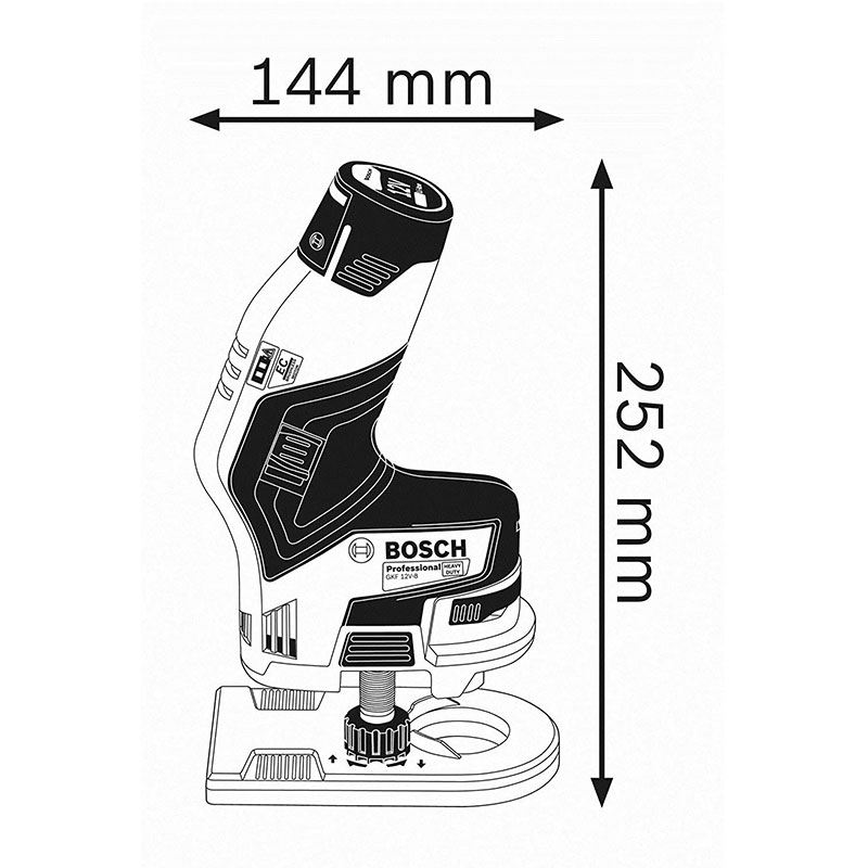 Bosch GKF 12V-8 Akku-Fräse inkl. Spannzange und Maulschlüssel