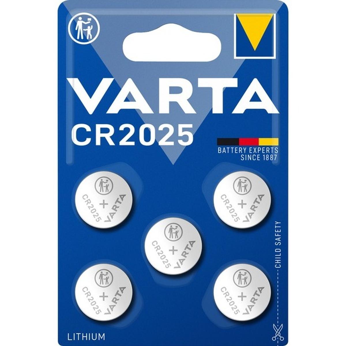 Varta Power on Demand CR2025 Lithium Knopfzellen 3V 5 Stück