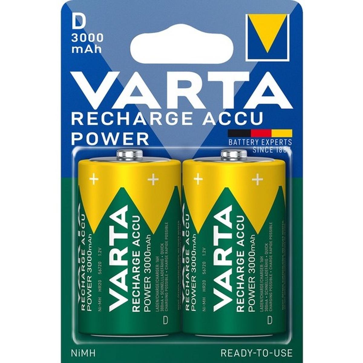 Varta Recharge Accu Power D Akku 3000 mAh 2 Stück