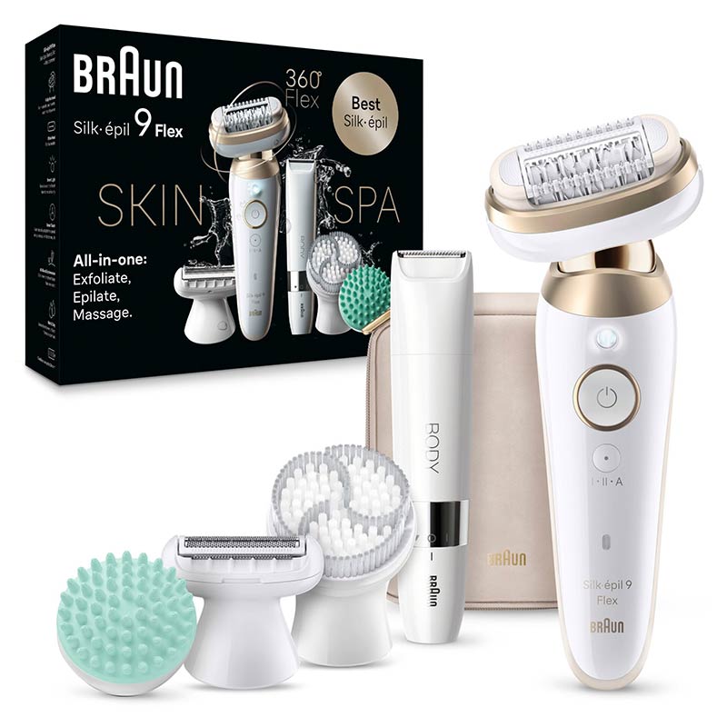 Braun Silk-épil 9 9-481 3D Flex SkinSpa All-in-One Set weiß/gold
