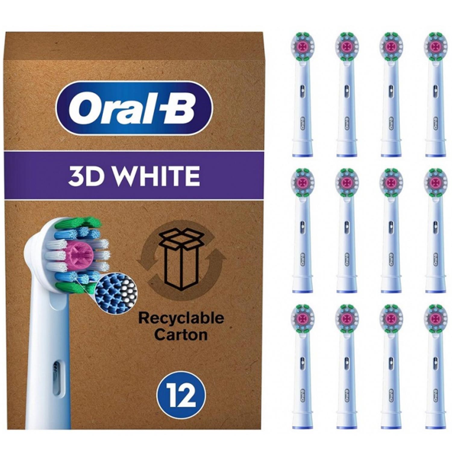 Oral-B Pro 3DWhite Aufsteckbürsten für elektrische Zahnbürste 12 Stück