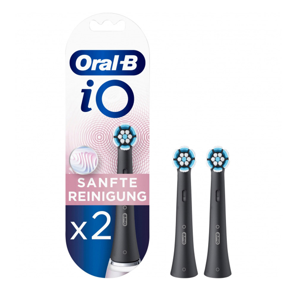 Oral-B iO Sanfte Reinigung Aufsteckbürsten 2er-Pack schwarz