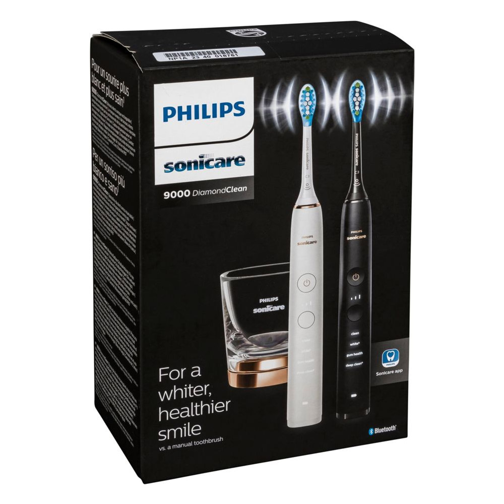 Philips HX9914/57 Sonicare DiamondClean 9000 Elektrische Zahnbürste Doppelpack schwarz/rosegold