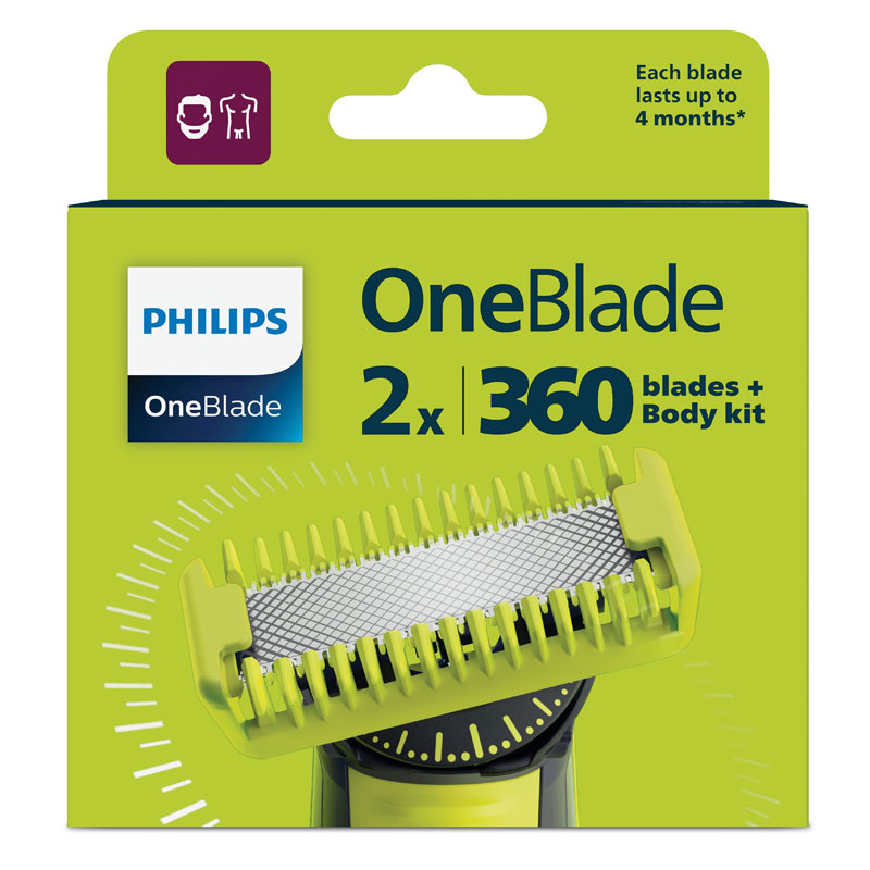 Philips OneBlade 360-Klingen 2er-Pack für Gesicht und Körper QP624/50