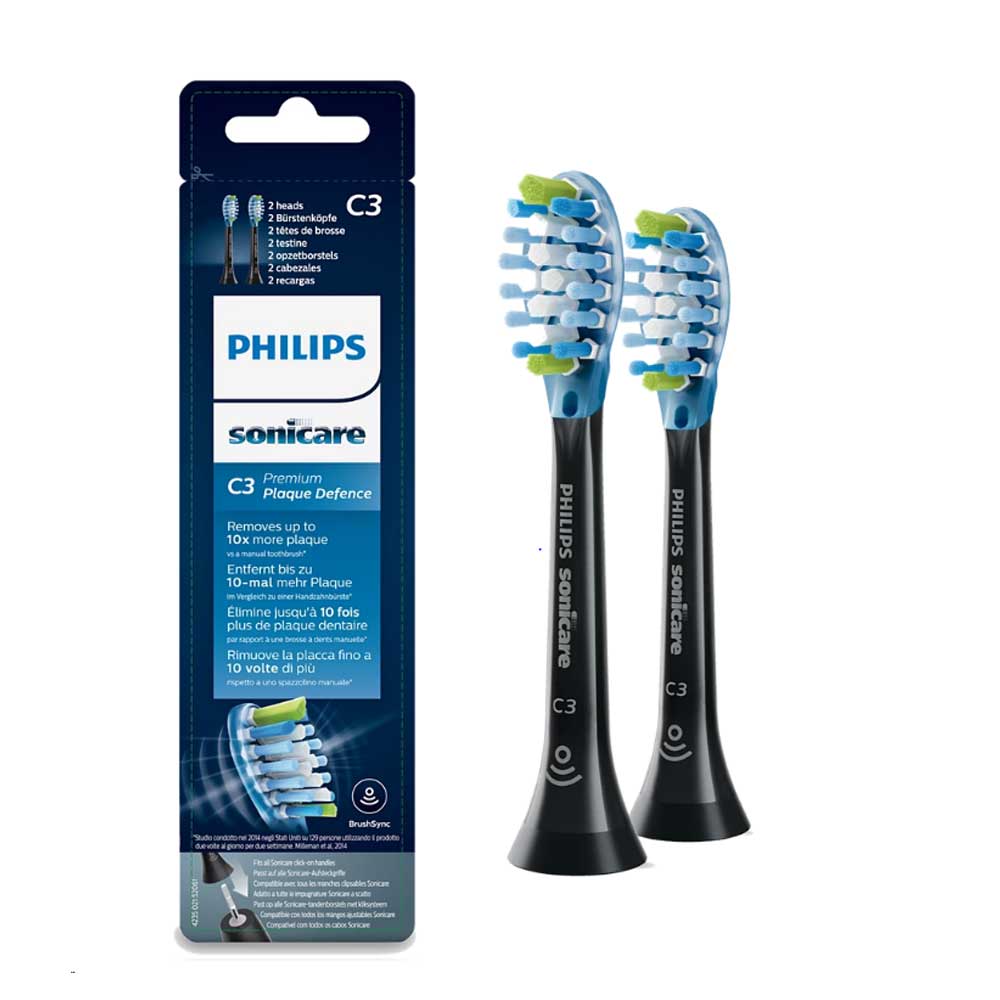 Philips Sonicare C3 Premium Plaque Defence Schallzahnbürstenköpfe 2er-Pack schwarz