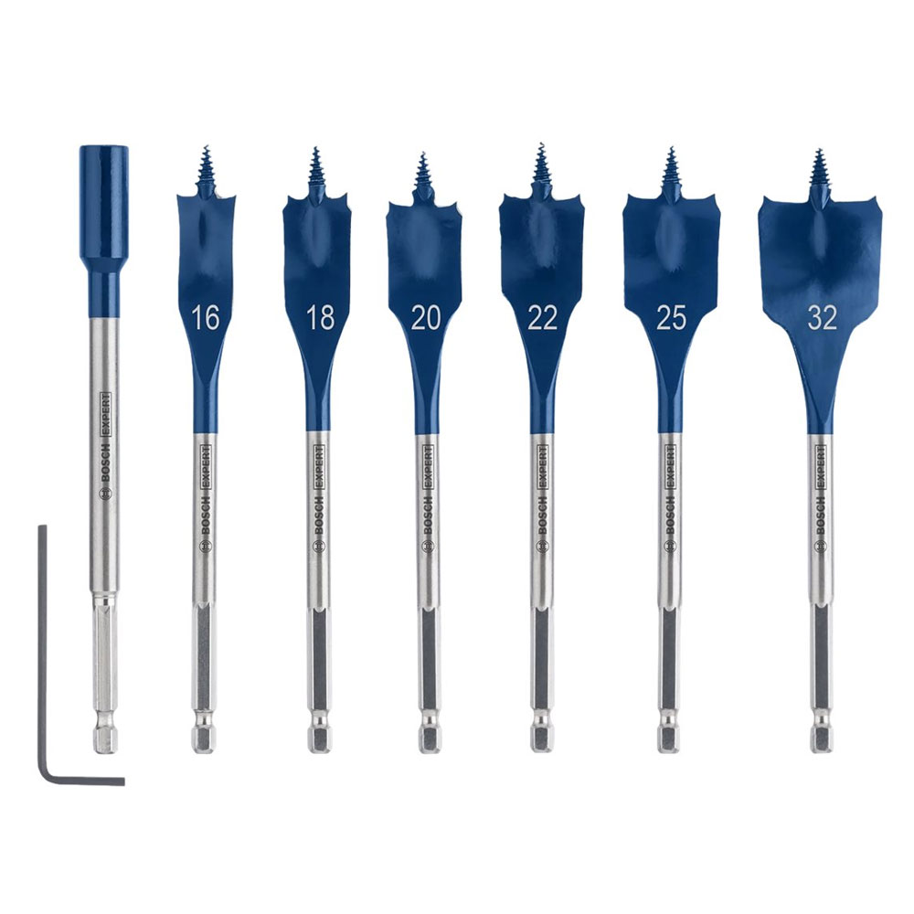 Bosch Expert Self Cut Speed Flachfräsbohrer-Set 7 Stück (Ø 16-32 mm)