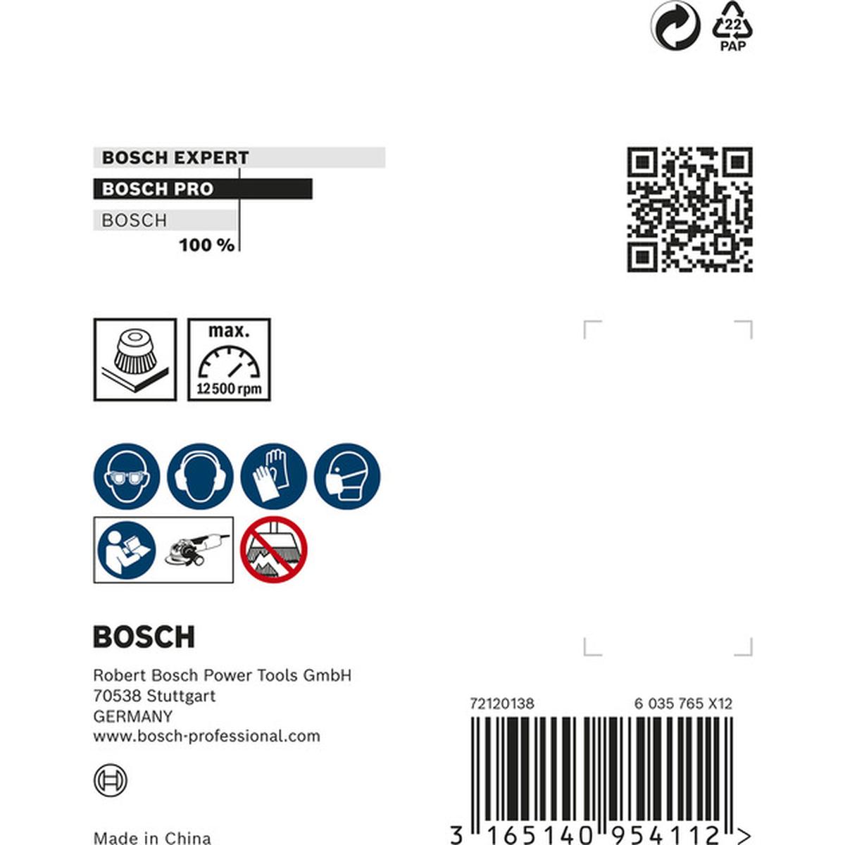 Bosch Professional Clean Topfbürste gewellt X-LOCK (Ø 75 mm, 0,3 mm Drahtstärke)