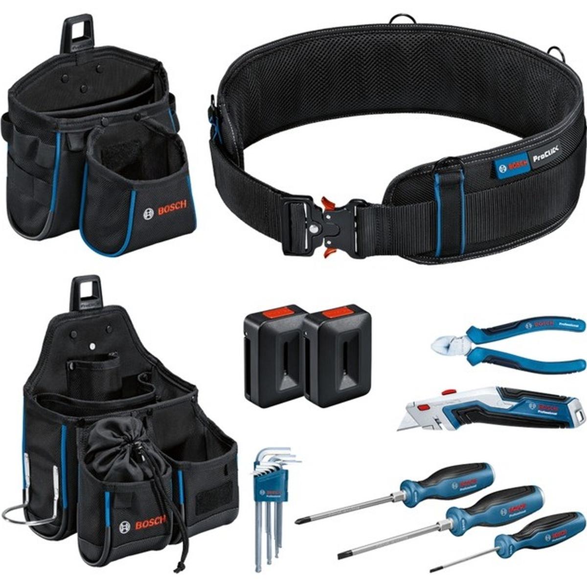 Bosch Professional Combo Kit Werkzeuggürtel + Handwerkzeug-Set