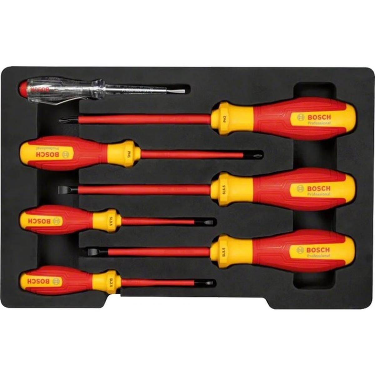 Bosch Professional VDE-Schraubendreher-Set SL/PH 7-teilig (mit Phasenprüfer)