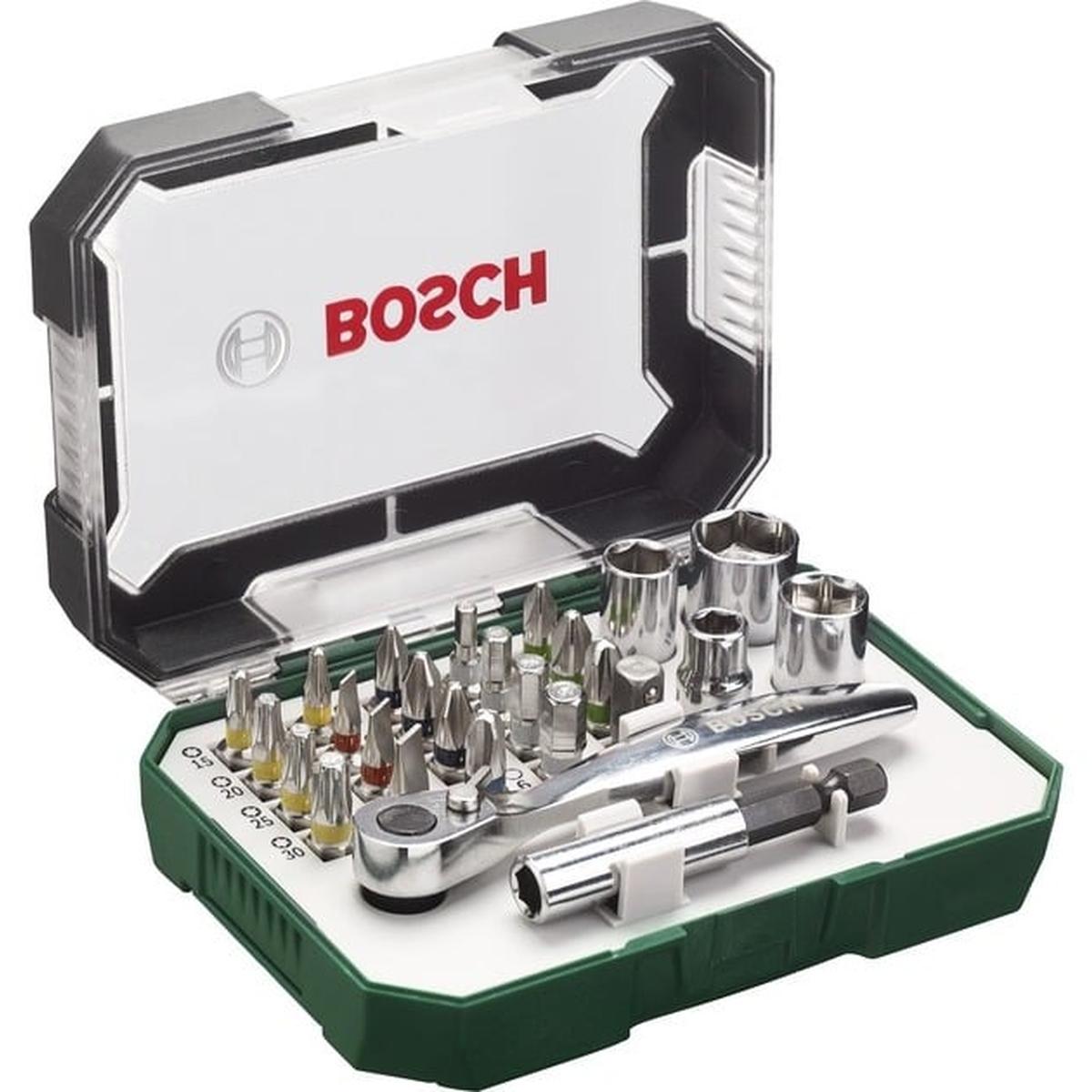Bosch Schrauberbit- und Ratschen-Set 26-teilig (mit Adapter, Universalhalter)
