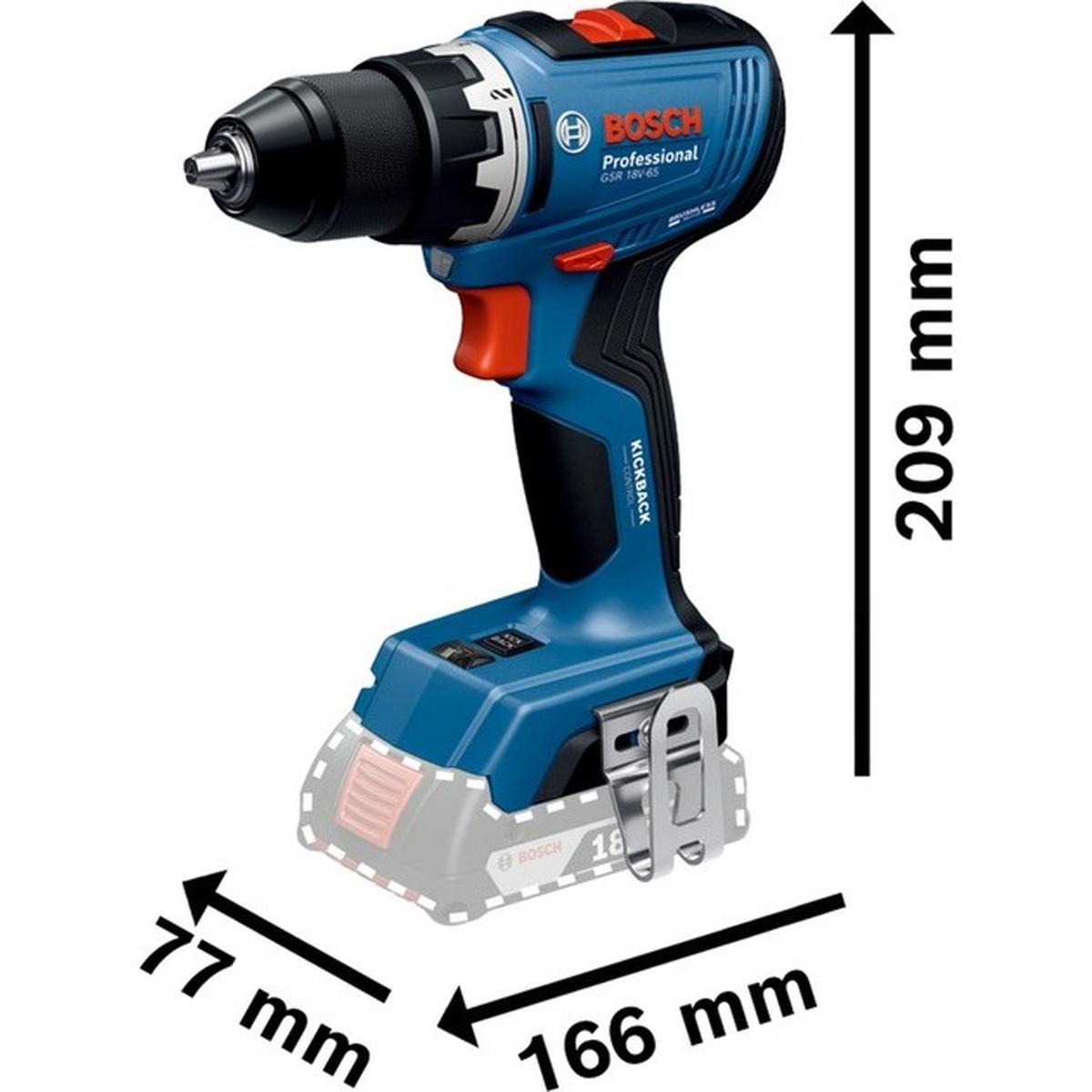 Bosch Professional GSR 18V-65 Akku-Bohrschrauber Set