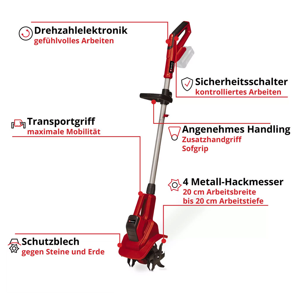 Einhell GE-CR 18/20 Li E-Solo Power X-Change Akku-Bodenhacke