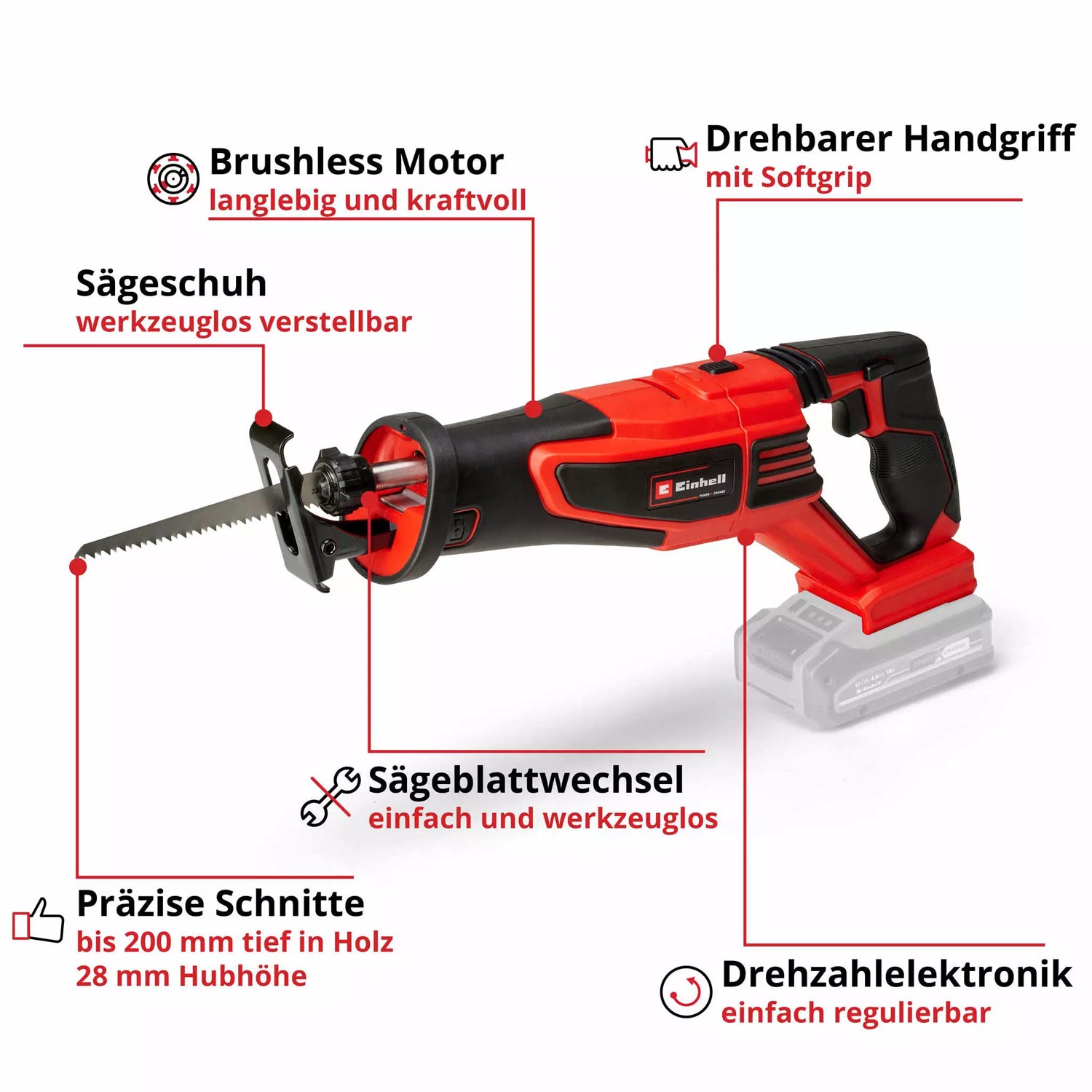 Einhell Professional TP-AP 18/28 Li BL-Solo Power X-Change Akku-Universalsäge