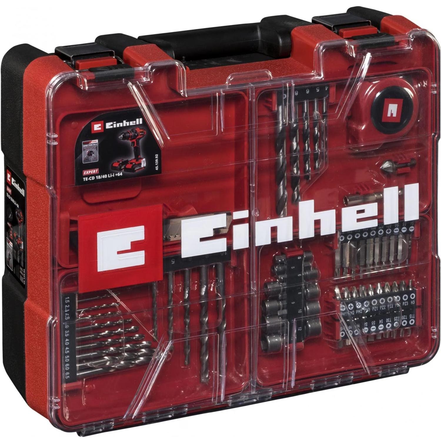 Einhell TE-CD 18/40 Li-i +64 (2x2,0 Ah) Power X-Change Akku-Schlagbohrschrauber-Set