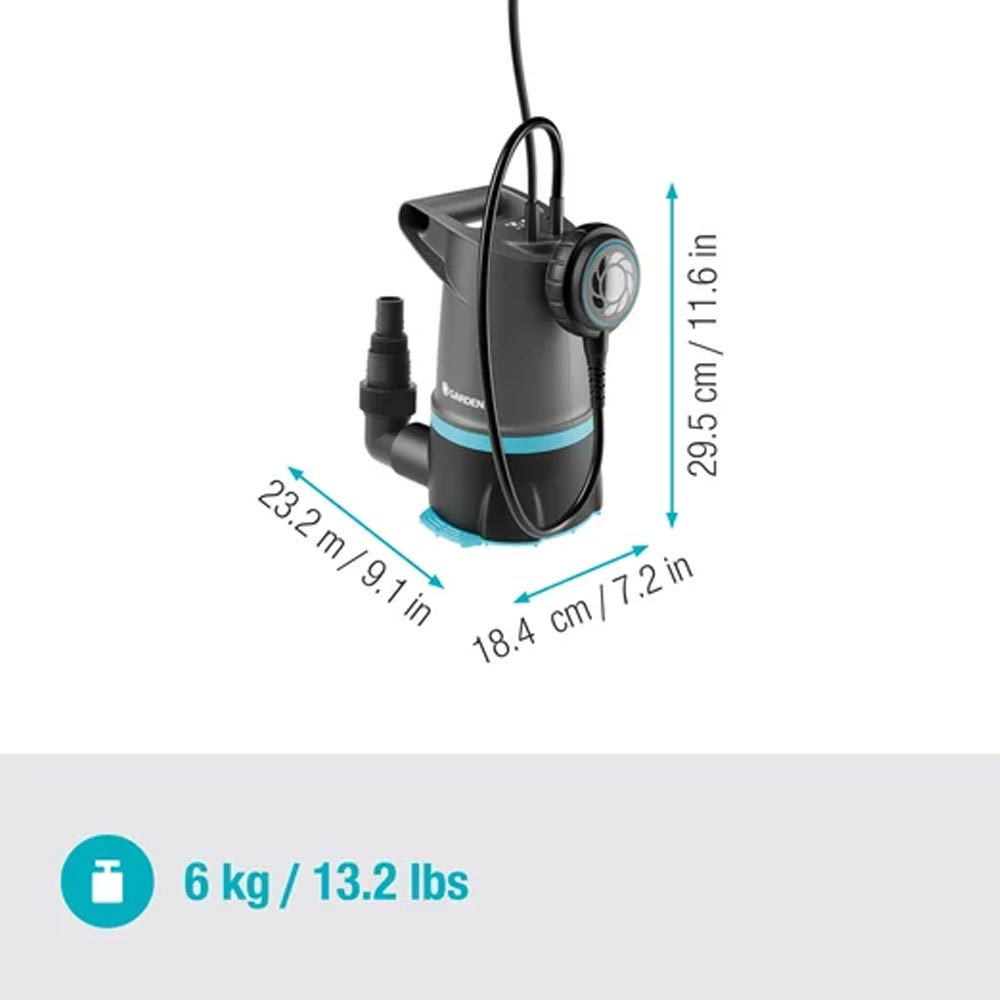 GARDENA 09018-47 Klar-/Schmutzwasser-Tauchpumpe 20000 BASIC