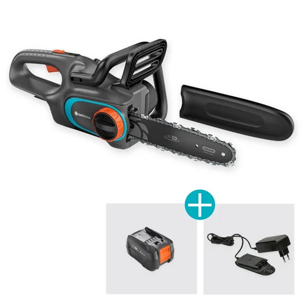 GARDENA 14790-20 Akku-Kettensäge PowerSaw 250/18V P4A Ready-To-Use Set