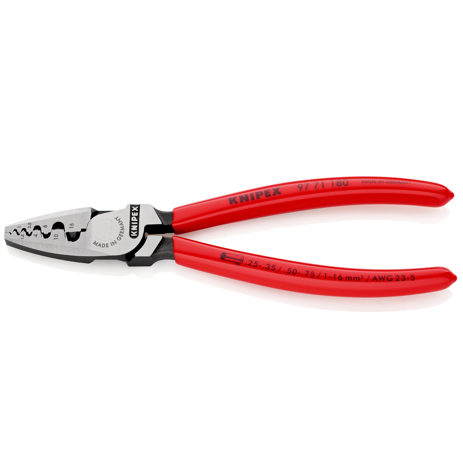 KNIPEX 97 71 180 Crimpzange für Aderendhülsen 180 mm