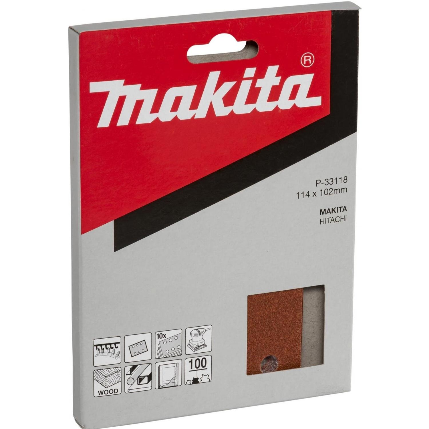 Makita P-33118 Schleifpapier Klett 102x114mm K100