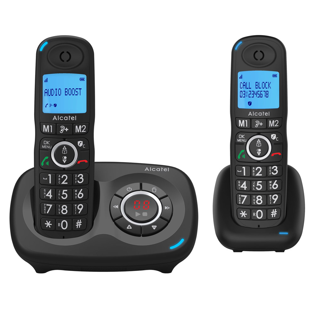 Alcatel XL595B Voice Duo Schnurlostelefon mit Anrufbeantworter schwarz (2.Wahl)