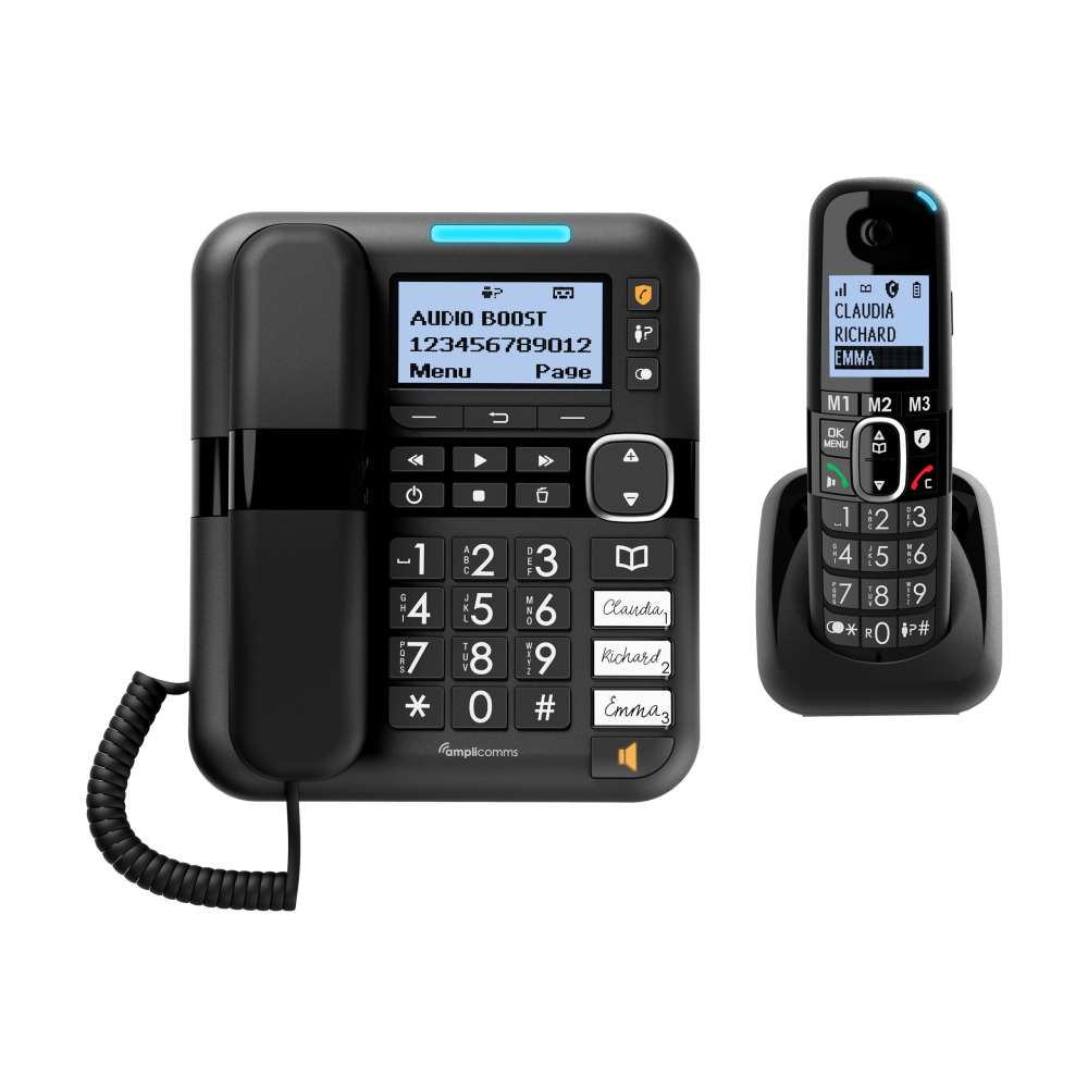 Audioline BigTel 1580 DECT-Combo mit Anrufbeantworter schwarz