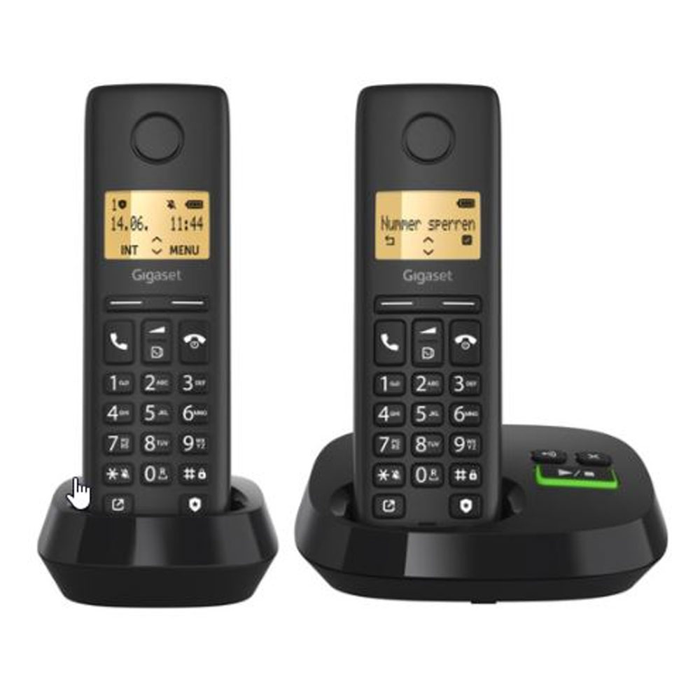 Gigaset PURE 100A Duo Schnurlostelefon-Set schwarz