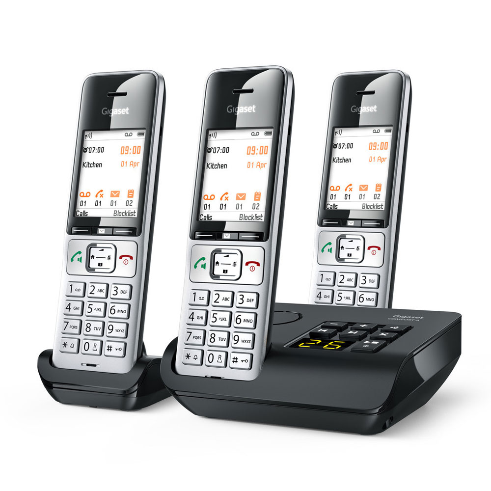 Gigaset Comfort 500A Trio Schnurlostelefon schwarz/silber (2. Wahl)