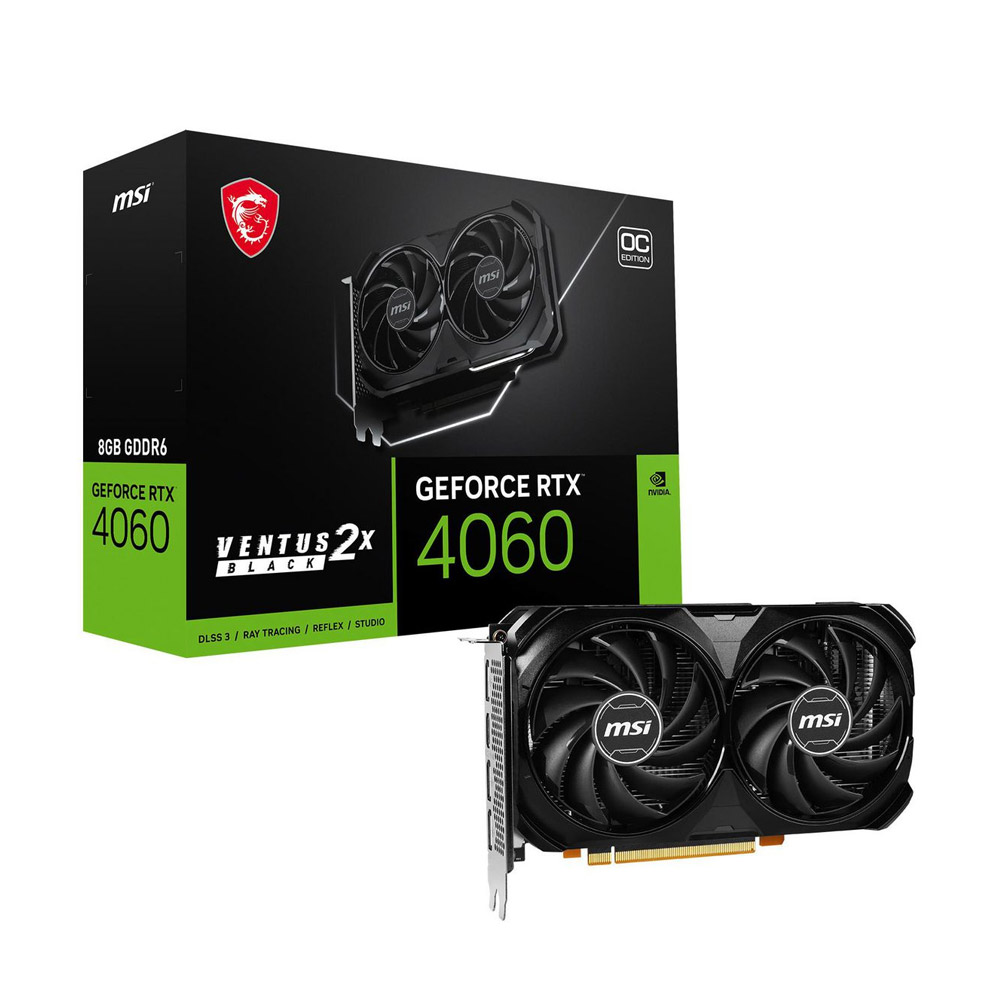 MSI GeForce RTX 4060 Ventus 2X Black 8G OC Grafikkarte