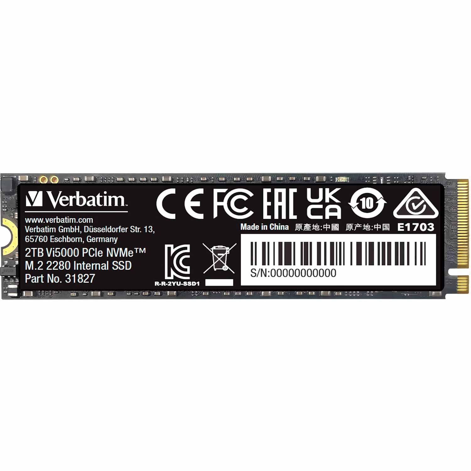 Verbatim Vi5000 NVMe M.2 SSD 2TB Festplatte schwarz
