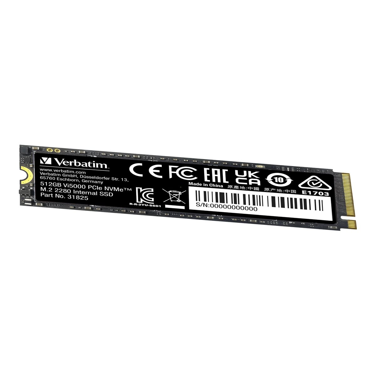 Verbatim Vi5000 NVMe M.2 SSD 512GB Festplatte schwarz