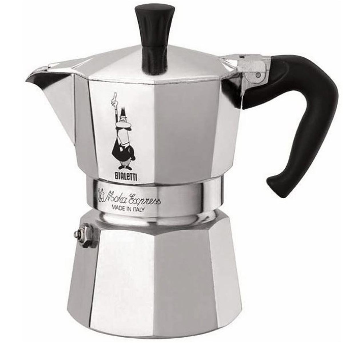 Bialetti Moka Express Espressokocher silber/schwarz 2 Tassen