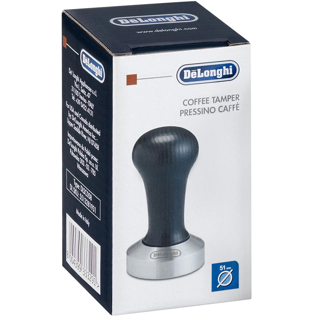 DeLonghi DLSC058 Kaffee-Tamper blau/silber