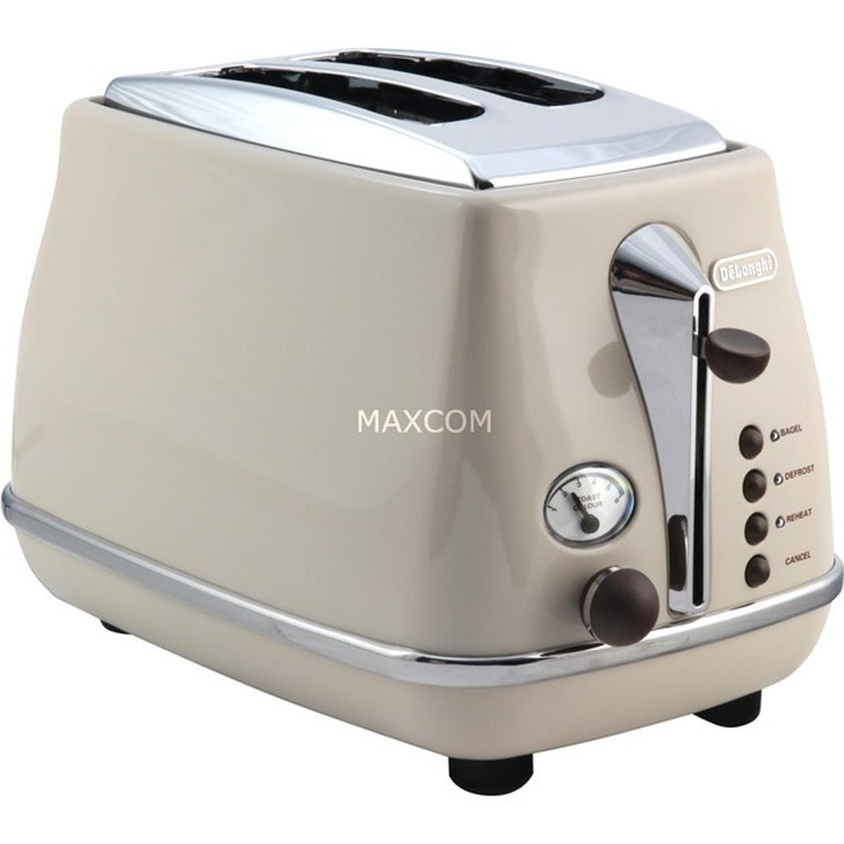 DeLonghi CTOV 2103.BG Icona Vintage 2-Schlitz-Toaster beige