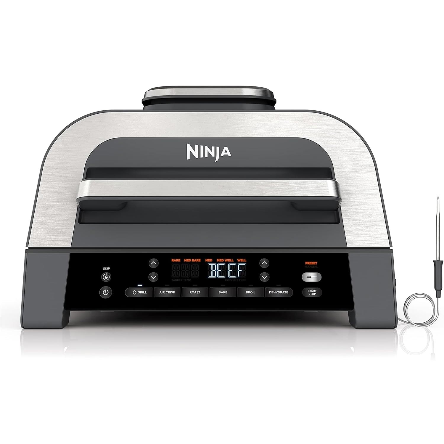 Ninja MAX DG551EU 6-in-1-Grill & -Heißluftfritteuse grau/silber
